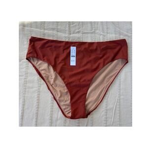 NWT J.Crew High‎ Rise Bikini Bottom, Burnt Orange, Size 2XL